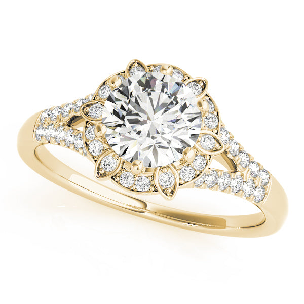 Floral Halo Pavé Diamond Engagement Ring (1/5 ct. tw.)