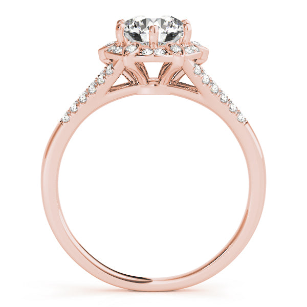 Floral Halo Pavé Diamond Engagement Ring (1/5 ct. tw.)