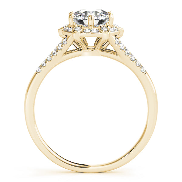 Floral Halo Pavé Diamond Engagement Ring (1/5 ct. tw.)