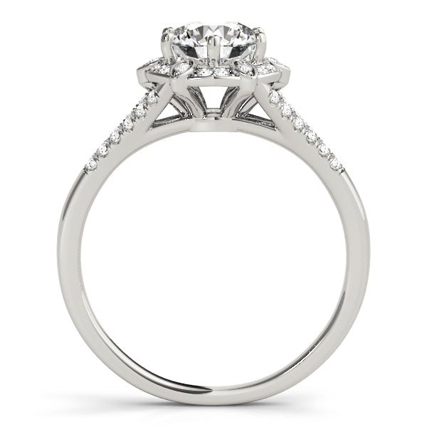 Floral Halo Pavé Diamond Engagement Ring (1/5 ct. tw.)