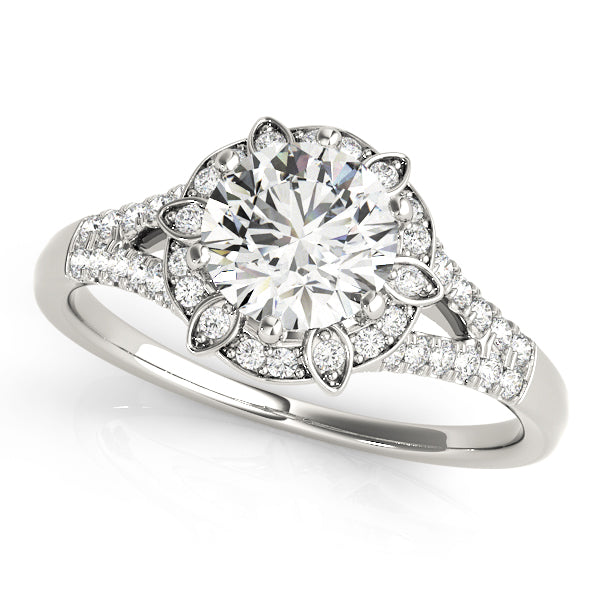 Floral Halo Pavé Diamond Engagement Ring (1/5 ct. tw.)