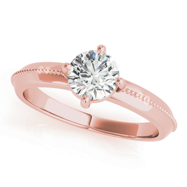 Classic Milgrain Solitaire Engagement Ring
