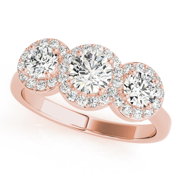 Three-Stone Halo Diamond Engagement Ring (3/4 ct. tw.)
