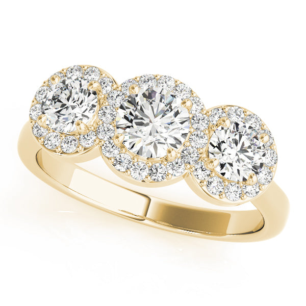 Three-Stone Halo Diamond Engagement Ring (3/4 ct. tw.)