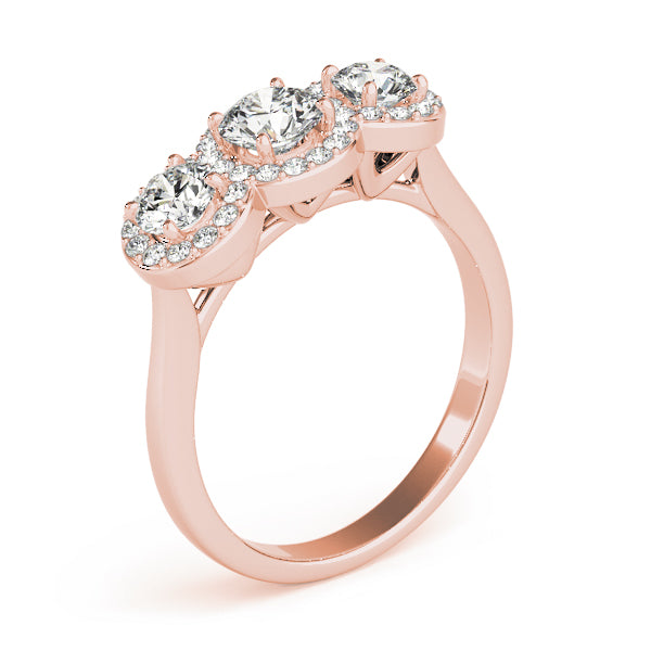 Three-Stone Halo Diamond Engagement Ring (3/4 ct. tw.)