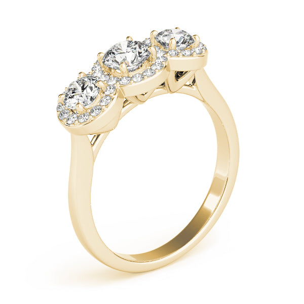 Three-Stone Halo Diamond Engagement Ring (3/4 ct. tw.)