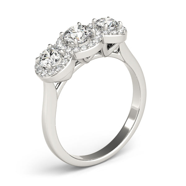 Three-Stone Halo Diamond Engagement Ring (3/4 ct. tw.)