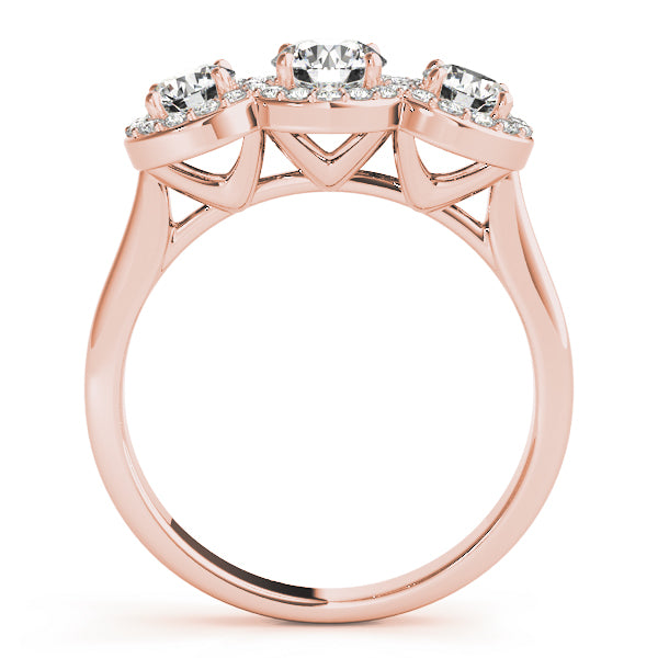 Three-Stone Halo Diamond Engagement Ring (3/4 ct. tw.)