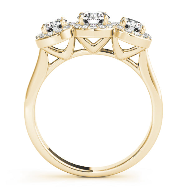 Three-Stone Halo Diamond Engagement Ring (3/4 ct. tw.)