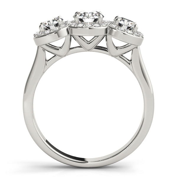 Three-Stone Halo Diamond Engagement Ring (3/4 ct. tw.)