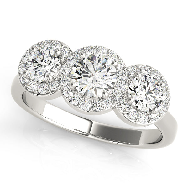 Three-Stone Halo Diamond Engagement Ring (3/4 ct. tw.)