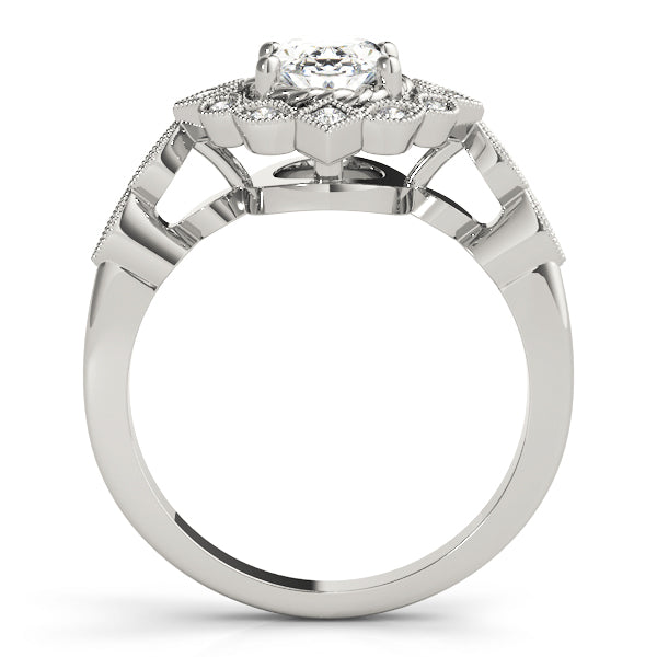 Vintage-Inspired Cluster Halo Diamond Engagement Ring
