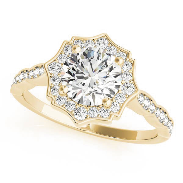 Floral Halo Pavé Diamond Engagement Ring (1/5 ct. tw.)