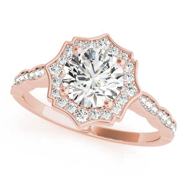 Floral Halo Pavé Diamond Engagement Ring (1/4 ct. tw.)