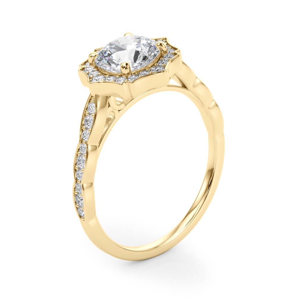 Floral Halo Pavé Diamond Engagement Ring (1/5 ct. tw.)