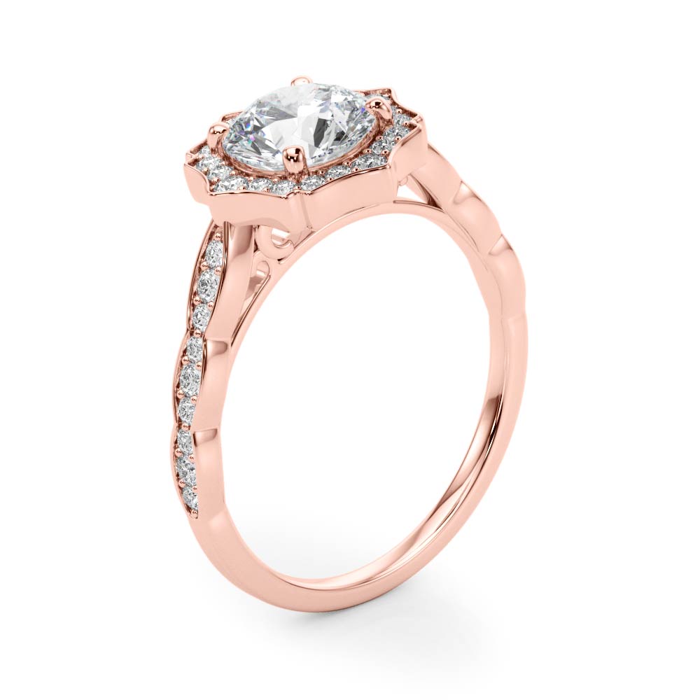 Floral Halo Pavé Diamond Engagement Ring (1/5 ct. tw.)