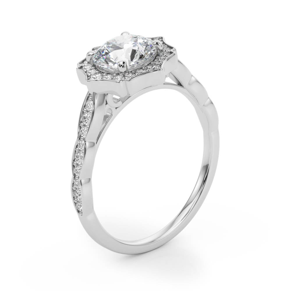 Floral Halo Pavé Diamond Engagement Ring (1/5 ct. tw.)