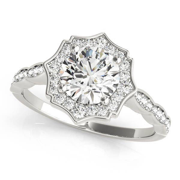 Floral Halo Pavé Diamond Engagement Ring (1/5 ct. tw.)