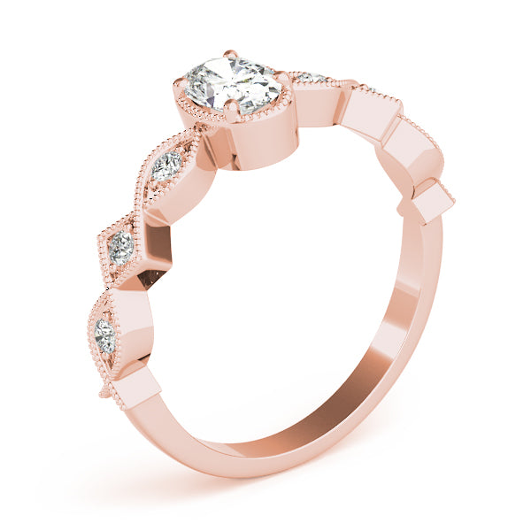 Geometric Milgrain Diamond Engagement Ring (3/8 ct. tw.)