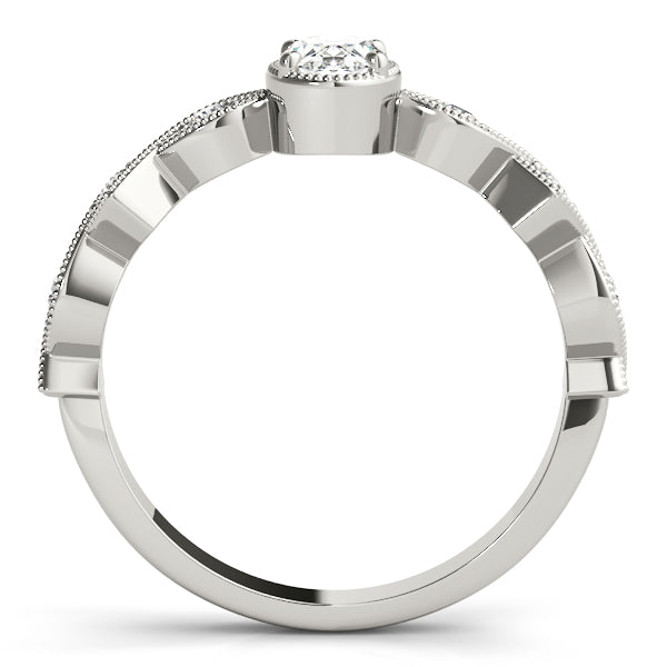 Geometric Milgrain Diamond Engagement Ring (3/8 ct. tw.)