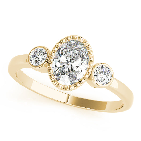 Bezel and Milgrain Accent Diamond Engagement Ring (1/8 ct. tw.)