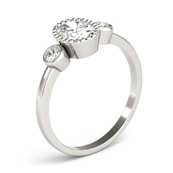 Bezel and Milgrain Accent Diamond Engagement Ring (1/8 ct. tw.)