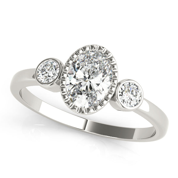 Bezel and Milgrain Accent Diamond Engagement Ring (1/8 ct. tw.)
