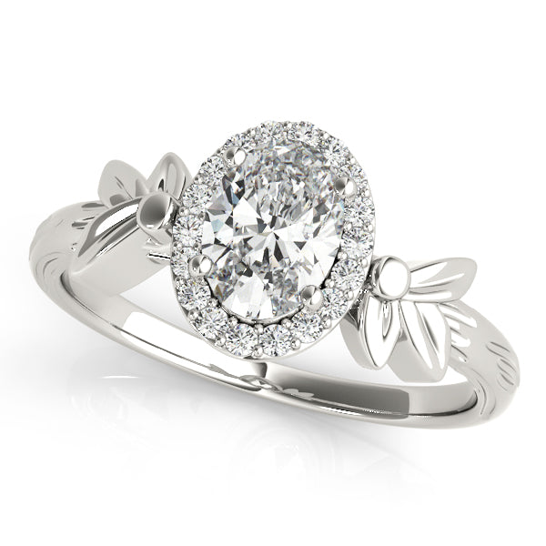 Nature-Inspired Halo Diamond Engagement Ring (1/10 ct. tw.)