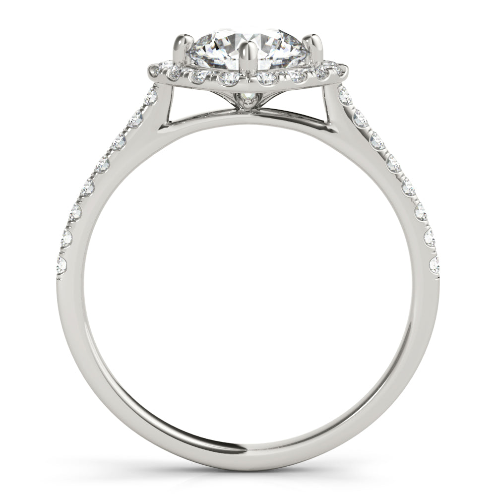 Classic Cushion Halo Pavé Diamond Engagement Ring (3/8 ct. tw.)