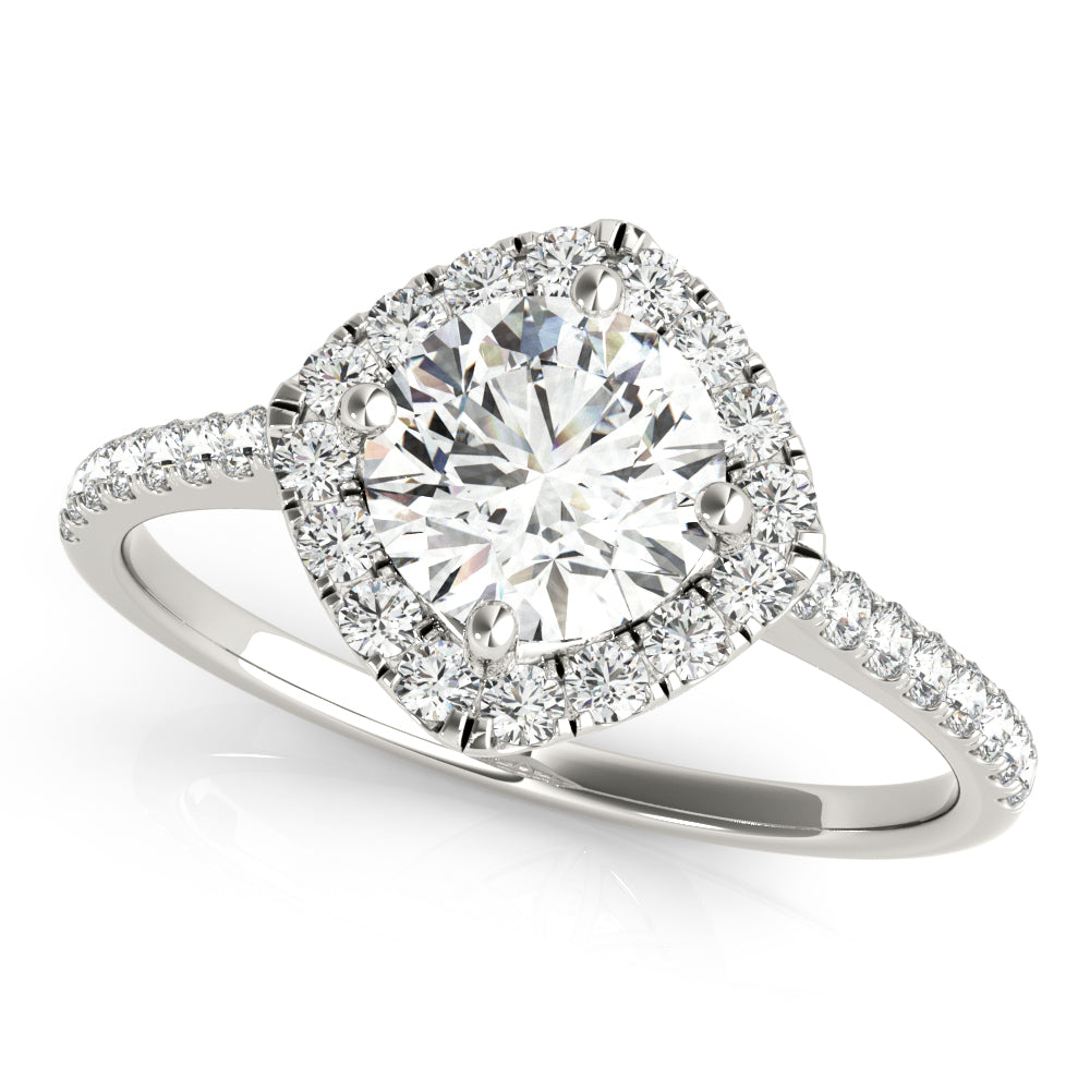 Classic Cushion Halo Pavé Diamond Engagement Ring (1/3 ct. tw.)