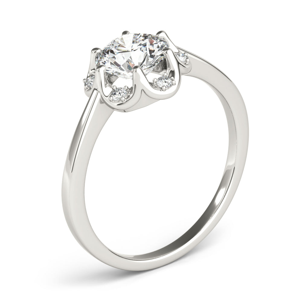 Floral Halo Diamond Engagement Ring (1/20 ct. tw.)