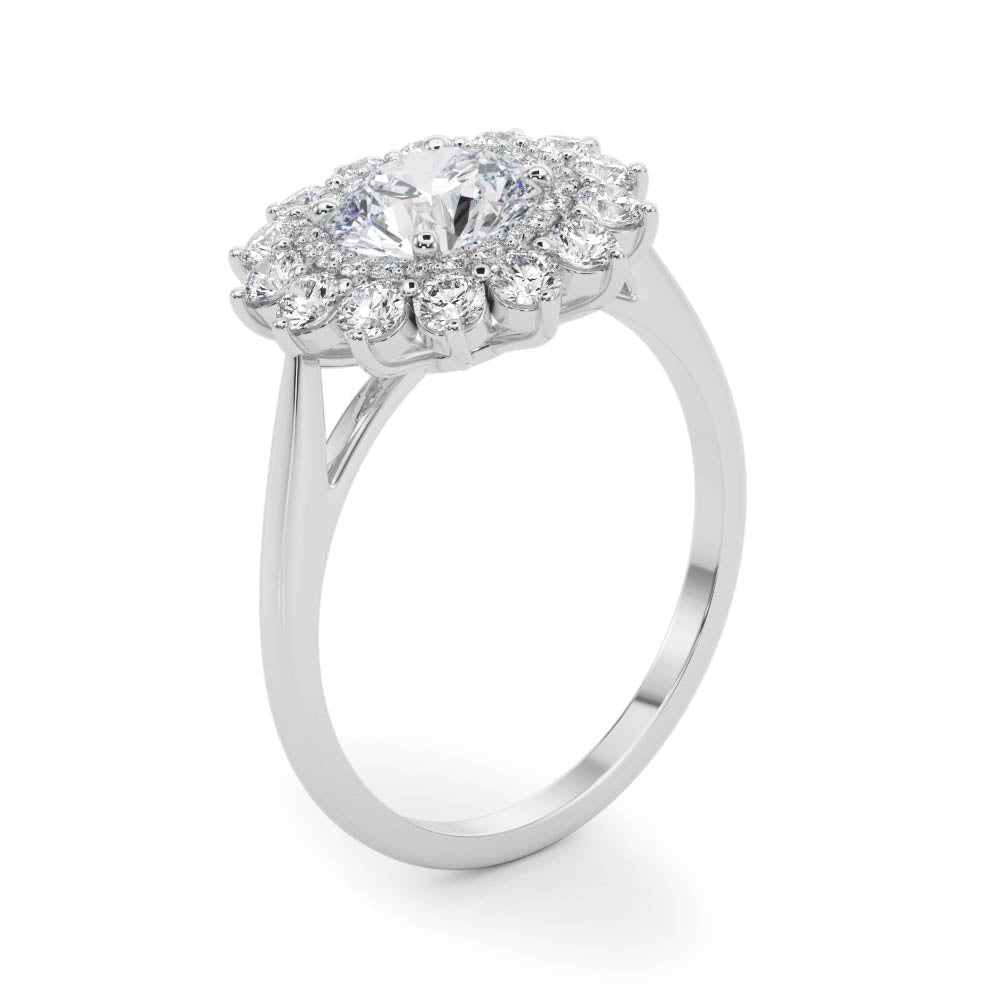 Floral Cluster Halo Diamond Engagement Ring (1/2 ct. tw.)