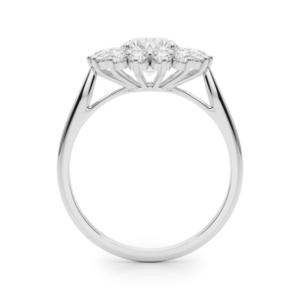 Floral Cluster Halo Diamond Engagement Ring (1/2 ct. tw.)