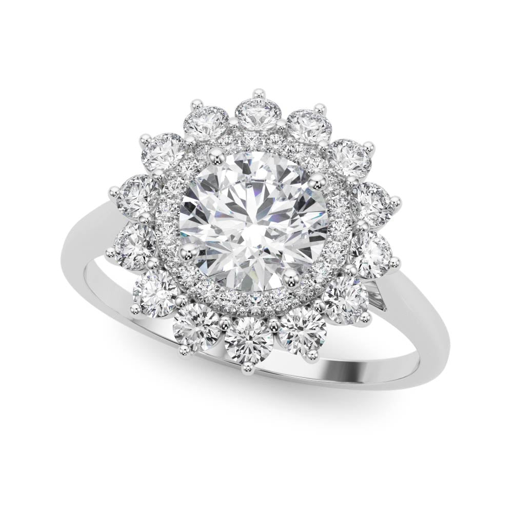 Floral Cluster Halo Diamond Engagement Ring (5/8 ct. tw.)