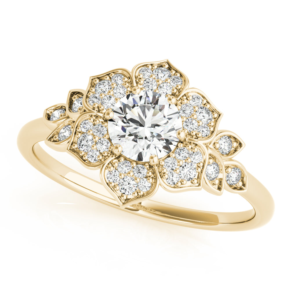 Floral Cluster Pavé Diamond Engagement Ring (1/4 ct. tw.)