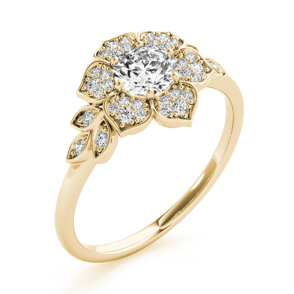 Floral Cluster Pavé Diamond Engagement Ring (1/4 ct. tw.)