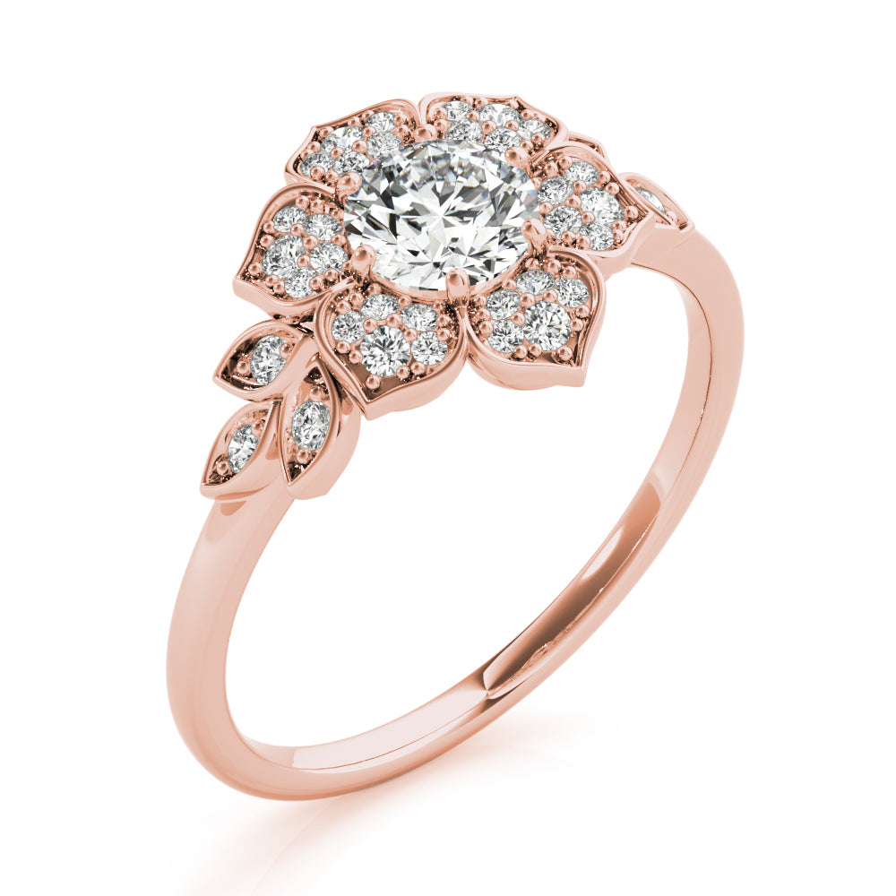 Floral Cluster Pavé Diamond Engagement Ring (1/4 ct. tw.)