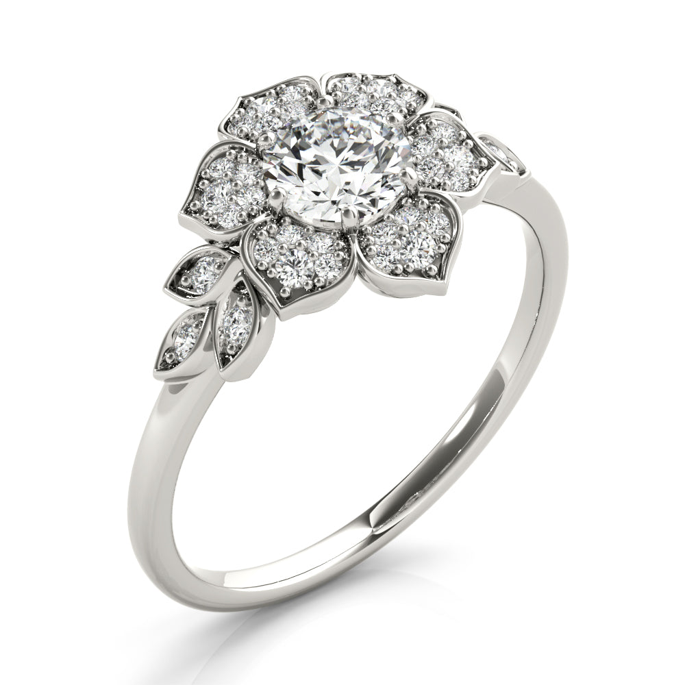 Floral Cluster Pavé Diamond Engagement Ring (1/4 ct. tw.)