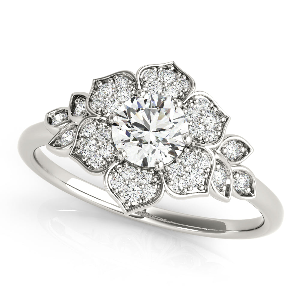 Floral Cluster Pavé Diamond Engagement Ring (1/4 ct. tw.)