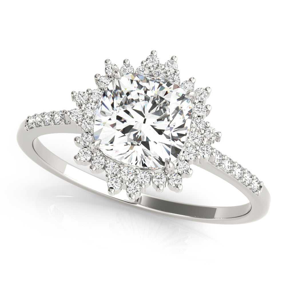 Petite Halo Pavé Diamond Engagement Ring (1/4 ct. tw.)