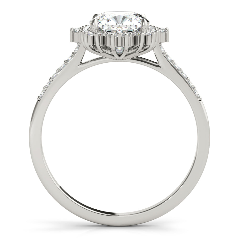 Petite Halo Pavé Diamond Engagement Ring (1/4 ct. tw.)