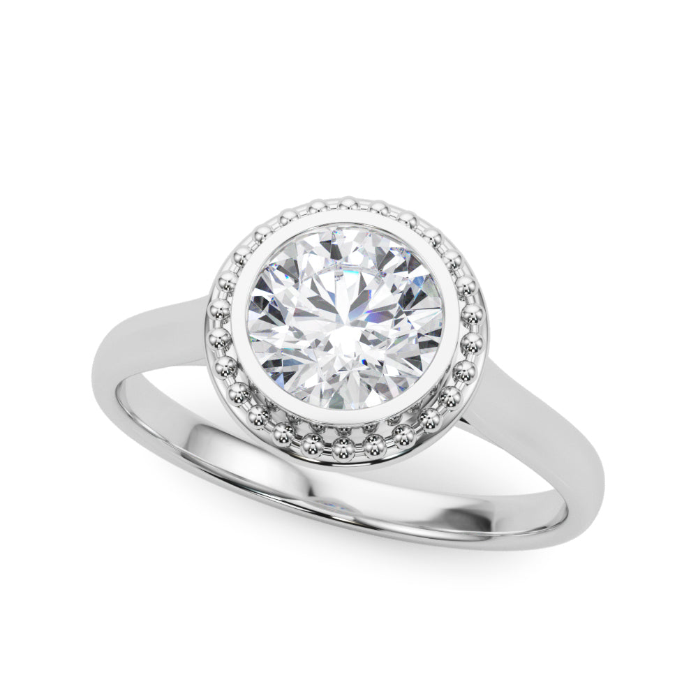 Milgrain Bezel Halo Diamond Engagement Ring (1/3 ct. tw.)