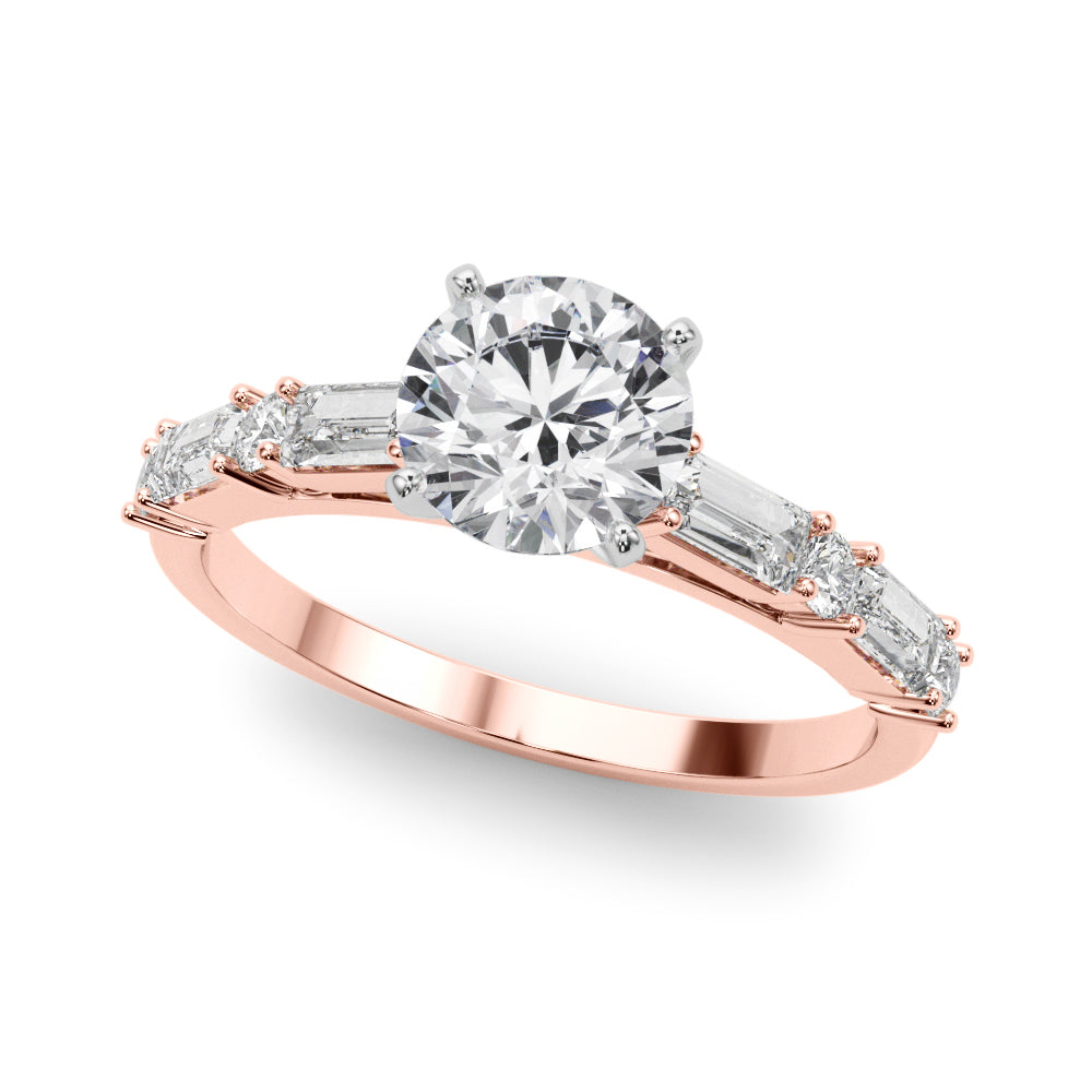 Graduated Baguette and Round Diamond Engagement Ring (5/8 ct. tw.)