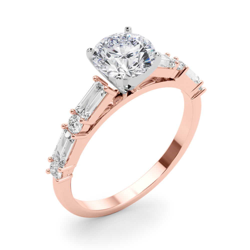 Graduated Baguette and Round Diamond Engagement Ring (5/8 ct. tw.)