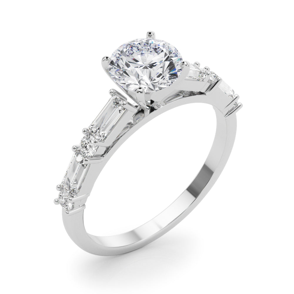 Graduated Baguette and Round Diamond Engagement Ring (5/8 ct. tw.)