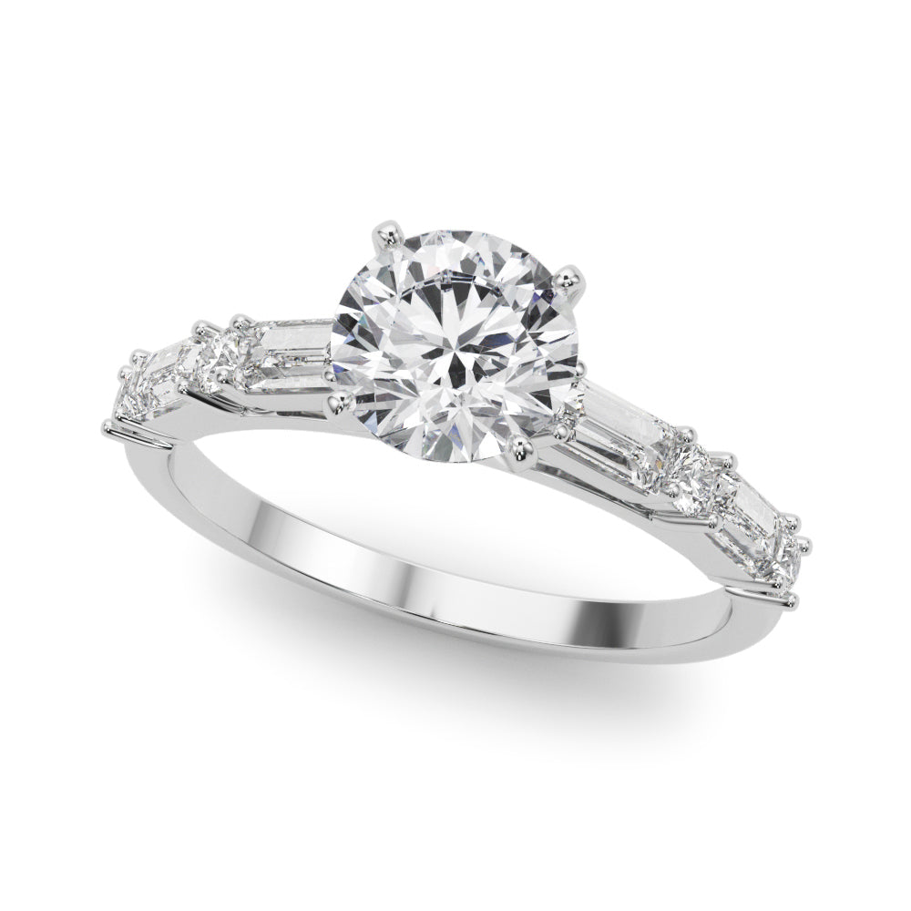 Graduated Baguette and Round Diamond Engagement Ring (5/8 ct. tw.)