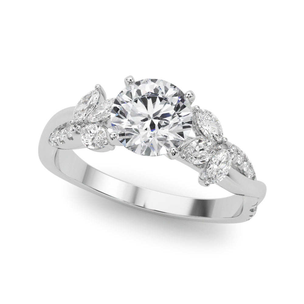 Leaf Motif Diamond Engagement Ring (3/8 ct. tw.)